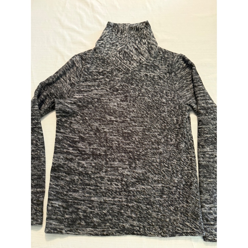 Express Womens Black White Space Dye Cowl Neck Long Sleeve Sweater Size M